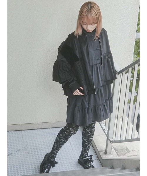 merry jenny（メリージェニー）の「floral tights（タイツ/ストッキング・レディース・ブラック/グレー・FREE）」の6枚目の写真