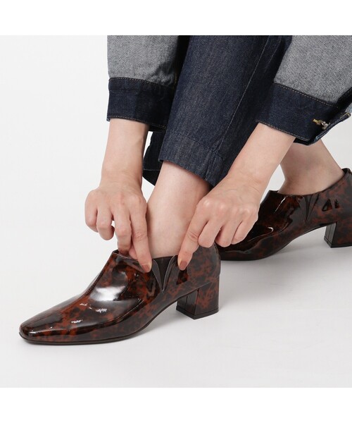 ESPERANZA（エスペランサ）の「【晴雨兼用】【KLC BY esp】スクエアエナメルブーティ（ブーツ・レディース・ガンメタ/ブラック系8/ブラウン系8・LL/S/M/L）」の13枚目の写真