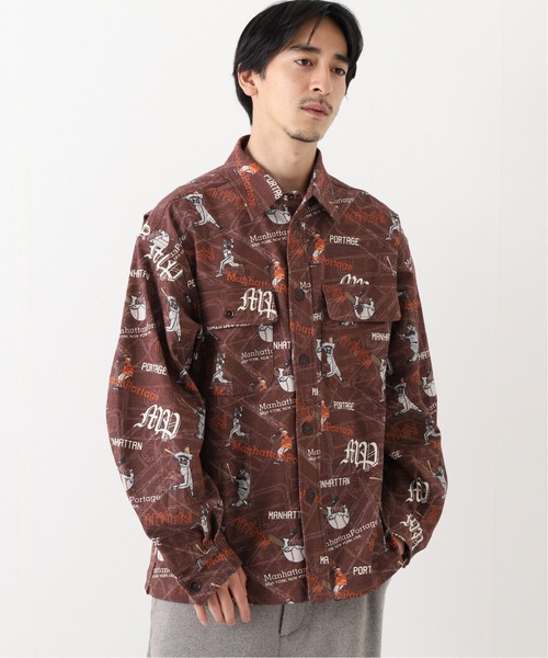 Manhattan Portage（マンハッタンポーテージ）の「【Manhattan Portage / マンハッタン ポーテージ】 WOVEN ロングスリーブシャツ（シャツ/ブラウス・メンズ・ボルドー/ブルー・MEDIUM/LARGE）」の2枚目の写真