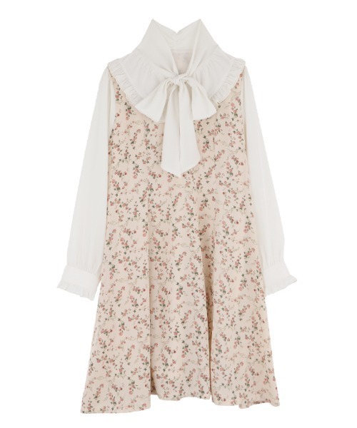 セール 花柄ブロッキングボウタイｏｐ ワンピース Axes Femme Poetique アクシーズファムポエティック のファッション通販 Zozotown