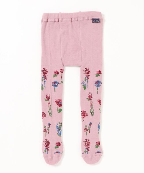 HAKKA BABY（ハッカベビー）の「[ベビー]ペイントフラワージャガードタイツ（タイツ/ストッキング・キッズ・グレー/ピンク・S/M）」の2枚目の写真