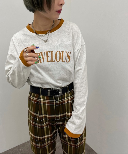 apres jour mignon(アプレジュールミニョン)の「リンガーロンT【ZOZOTOWN限定アイテム】(Tシャツ/カットソー・レディース・ボルドー/マスタード/グリーン系その他・X-LARGE/フリー)」の10枚目の写真