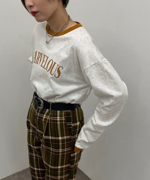 apres jour mignon(アプレジュールミニョン)の「リンガーロンT【ZOZOTOWN限定アイテム】(Tシャツ/カットソー・レディース・ボルドー/マスタード/グリーン系その他・X-LARGE/フリー)」の15枚目の写真