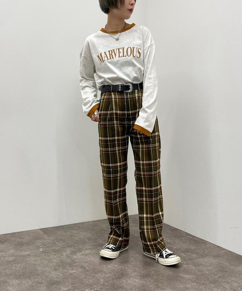 apres jour mignon(アプレジュールミニョン)の「リンガーロンT【ZOZOTOWN限定アイテム】(Tシャツ/カットソー・レディース・ボルドー/マスタード/グリーン系その他・X-LARGE/フリー)」の13枚目の写真