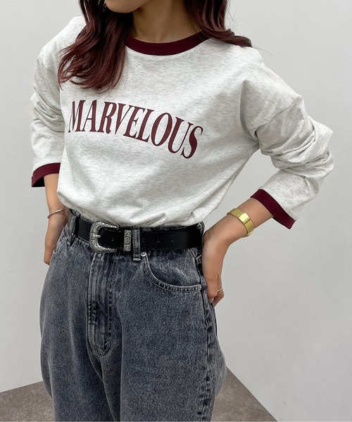 apres jour mignon(アプレジュールミニョン)の「リンガーロンT【ZOZOTOWN限定アイテム】(Tシャツ/カットソー・レディース・ボルドー/マスタード/グリーン系その他・X-LARGE/フリー)」の8枚目の写真