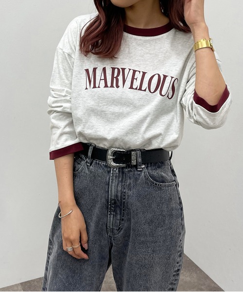 apres jour mignon(アプレジュールミニョン)の「リンガーロンT【ZOZOTOWN限定アイテム】(Tシャツ/カットソー・レディース・ボルドー/マスタード/グリーン系その他・X-LARGE/フリー)」の11枚目の写真