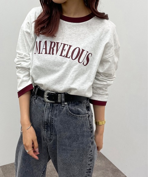 apres jour mignon(アプレジュールミニョン)の「リンガーロンT【ZOZOTOWN限定アイテム】(Tシャツ/カットソー・レディース・ボルドー/マスタード/グリーン系その他・X-LARGE/フリー)」の6枚目の写真
