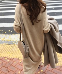シンプルVネックニットワンピース【ZOZOTOWN限定】