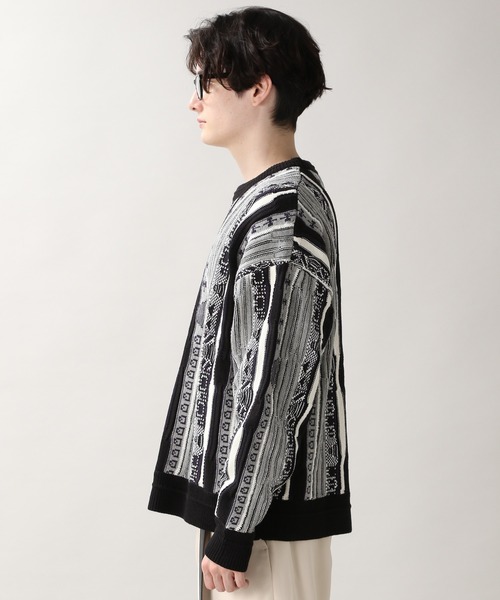 RAGEBLUE(レイジブルー)の「レトロジャガード柄ニットクルー/236356(ニット/セーター・メンズ・ブラック/その他/ブルー/グレー・FREE)」の14枚目の写真