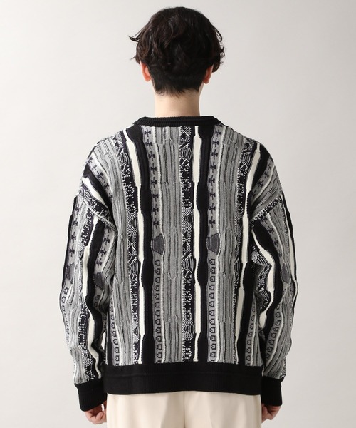 RAGEBLUE(レイジブルー)の「レトロジャガード柄ニットクルー/236356(ニット/セーター・メンズ・ブラック/その他/ブルー/グレー・FREE)」の11枚目の写真