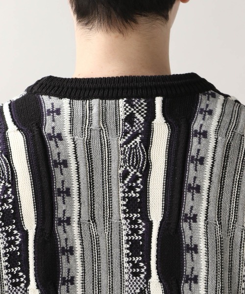 RAGEBLUE(レイジブルー)の「レトロジャガード柄ニットクルー/236356(ニット/セーター・メンズ・ブラック/その他/ブルー/グレー・FREE)」の16枚目の写真