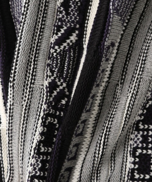 RAGEBLUE(レイジブルー)の「レトロジャガード柄ニットクルー/236356(ニット/セーター・メンズ・ブラック/その他/ブルー/グレー・FREE)」の8枚目の写真