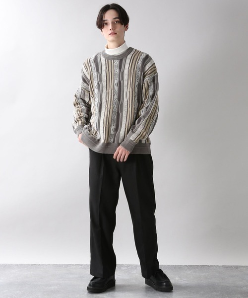 RAGEBLUE(レイジブルー)の「レトロジャガード柄ニットクルー/236356(ニット/セーター・メンズ・ブラック/その他/ブルー/グレー・FREE)」の17枚目の写真