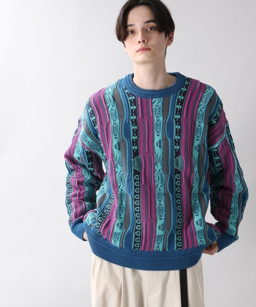 RAGEBLUE(レイジブルー)の「レトロジャガード柄ニットクルー/236356(ニット/セーター・メンズ・ブラック/その他/ブルー/グレー・FREE)」の20枚目の写真