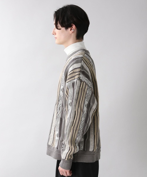 RAGEBLUE(レイジブルー)の「レトロジャガード柄ニットクルー/236356(ニット/セーター・メンズ・ブラック/その他/ブルー/グレー・FREE)」の21枚目の写真