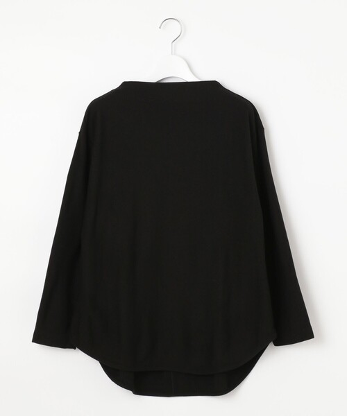 J.PRESS YORK STREET(ジェイプレスヨークストリート)の「【WOMEN】ウールジャージー Tシャツ(Tシャツ/カットソー・レディース・ブラック系/アイボリー系/パープル系・F)」の2枚目の写真