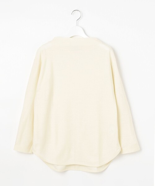 J.PRESS YORK STREET(ジェイプレスヨークストリート)の「【WOMEN】ウールジャージー Tシャツ(Tシャツ/カットソー・レディース・ブラック系/アイボリー系/パープル系・F)」の1枚目の写真