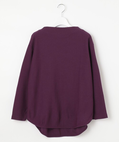 J.PRESS YORK STREET(ジェイプレスヨークストリート)の「【WOMEN】ウールジャージー Tシャツ(Tシャツ/カットソー・レディース・ブラック系/アイボリー系/パープル系・F)」の3枚目の写真