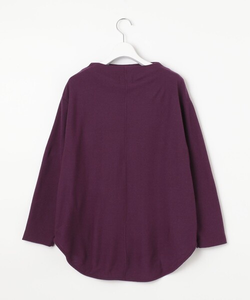 J.PRESS YORK STREET(ジェイプレスヨークストリート)の「【WOMEN】ウールジャージー Tシャツ(Tシャツ/カットソー・レディース・ブラック系/アイボリー系/パープル系・F)」の4枚目の写真