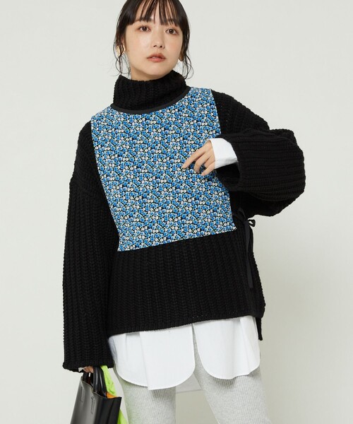 FREAK'S STORE（フリークスストア）の「花柄ベスト（ベスト・レディース・ブラック/サックスブルー・ﾌﾘ-）」の10枚目の写真