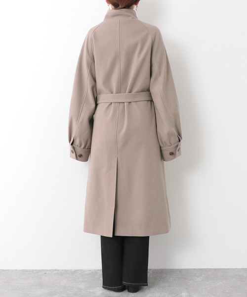 Heather（ヘザー）の「WOOLLYTECHスタンドカラーコート　255591（ステンカラーコート・レディース・ベージュ/ブラック/オレンジ/チャコールグレー・FREE）」の10枚目の写真