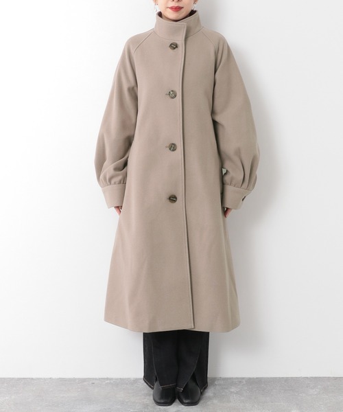 Heather（ヘザー）の「WOOLLYTECHスタンドカラーコート　255591（ステンカラーコート・レディース・ベージュ/ブラック/オレンジ/チャコールグレー・FREE）」の16枚目の写真