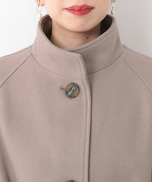 Heather（ヘザー）の「WOOLLYTECHスタンドカラーコート　255591（ステンカラーコート・レディース・ベージュ/ブラック/オレンジ/チャコールグレー・FREE）」の13枚目の写真