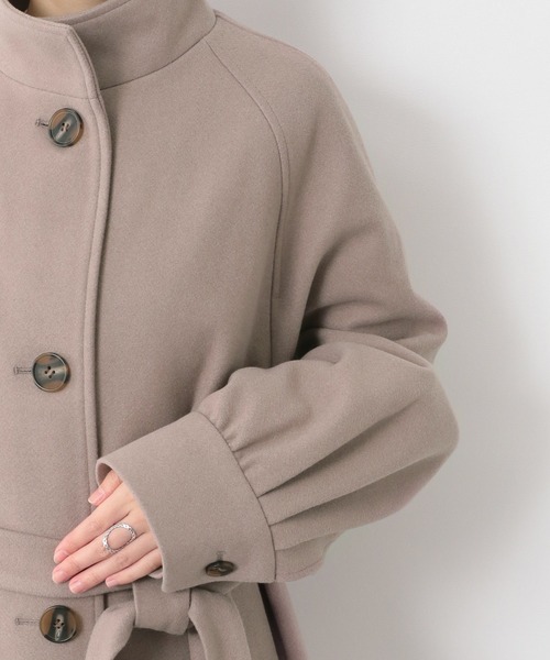 Heather（ヘザー）の「WOOLLYTECHスタンドカラーコート　255591（ステンカラーコート・レディース・ベージュ/ブラック/オレンジ/チャコールグレー・FREE）」の19枚目の写真