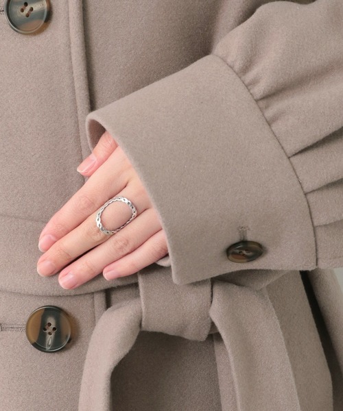 Heather（ヘザー）の「WOOLLYTECHスタンドカラーコート　255591（ステンカラーコート・レディース・ベージュ/ブラック/オレンジ/チャコールグレー・FREE）」の8枚目の写真