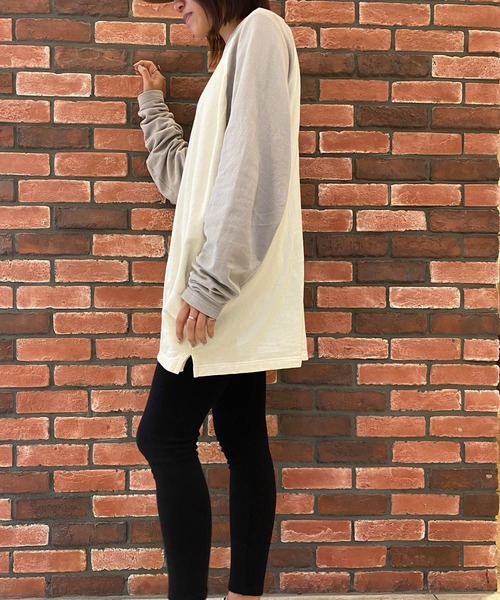 OLD BETTY'S（オールドベティーズ）の「Big Baseball T-shirts（Tシャツ/カットソー・レディース・ネイビー/グレー/ライトカーキ/マスタード・FREE）」の8枚目の写真