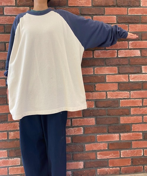 OLD BETTY'S（オールドベティーズ）の「Big Baseball T-shirts（Tシャツ/カットソー・レディース・ネイビー/グレー/ライトカーキ/マスタード・FREE）」の7枚目の写真