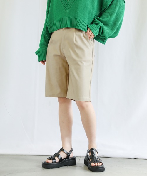medium ミディアム　フェイクレザーハーフパンツ medium ミディアム フェイクレザーハーフパンツ フェイクレザー
