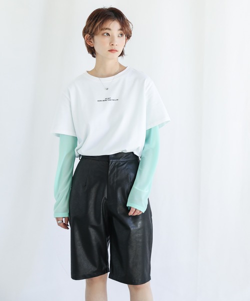 select MOCA（セレクトモカ）の「フェイクレザーハーフパンツ