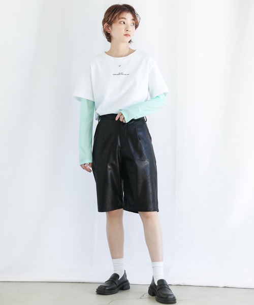 medium ミディアム　フェイクレザーハーフパンツ medium ミディアム フェイクレザーハーフパンツ フェイクレザー
