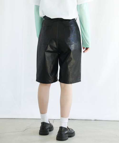 medium ミディアム　フェイクレザーハーフパンツ フェイクレザーハーフパンツ | ファッション通販サイト NUGU