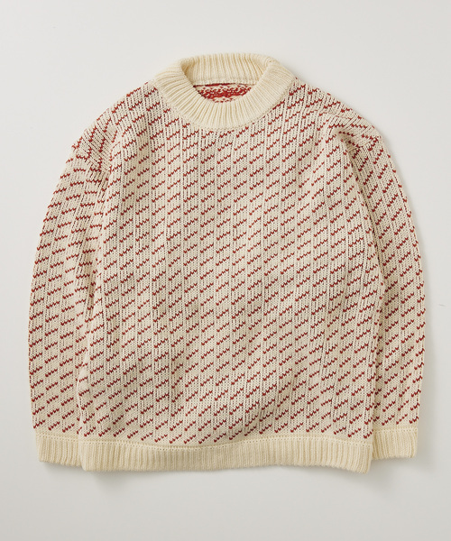 JOURNAL STANDARD relume（ジャーナルスタンダード　レリューム）の「《追加》オーバーサイズ バーズアイ ウォッシャブルニット（ニット/セーター・メンズ・ネイビー/グレー/グリーン/ナチュラル・MEDIUM/LARGE）」の2枚目の写真