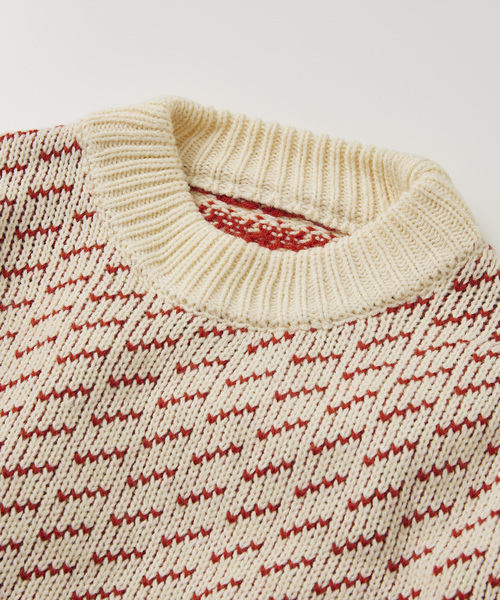 JOURNAL STANDARD relume（ジャーナルスタンダード　レリューム）の「《追加》オーバーサイズ バーズアイ ウォッシャブルニット（ニット/セーター・メンズ・ネイビー/グレー/グリーン/ナチュラル・MEDIUM/LARGE）」の6枚目の写真