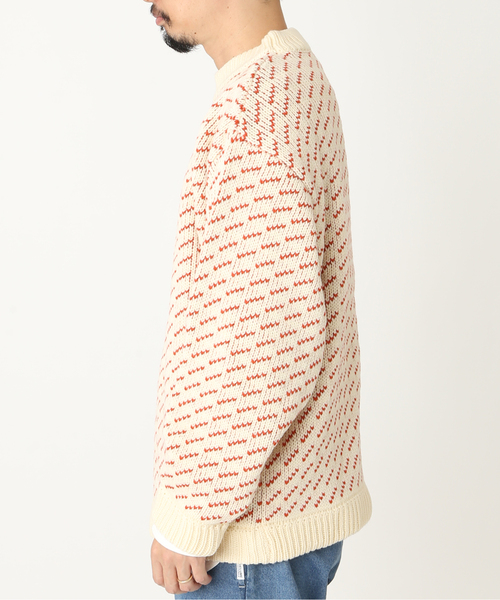 JOURNAL STANDARD relume（ジャーナルスタンダード　レリューム）の「《追加》オーバーサイズ バーズアイ ウォッシャブルニット（ニット/セーター・メンズ・ネイビー/グレー/グリーン/ナチュラル・MEDIUM/LARGE）」の10枚目の写真