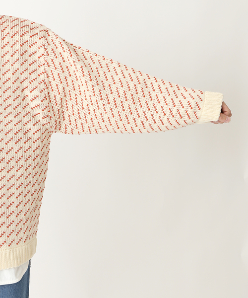 JOURNAL STANDARD relume（ジャーナルスタンダード　レリューム）の「《追加》オーバーサイズ バーズアイ ウォッシャブルニット（ニット/セーター・メンズ・ネイビー/グレー/グリーン/ナチュラル・MEDIUM/LARGE）」の12枚目の写真