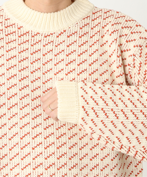 JOURNAL STANDARD relume（ジャーナルスタンダード　レリューム）の「《追加》オーバーサイズ バーズアイ ウォッシャブルニット（ニット/セーター・メンズ・ネイビー/グレー/グリーン/ナチュラル・MEDIUM/LARGE）」の13枚目の写真