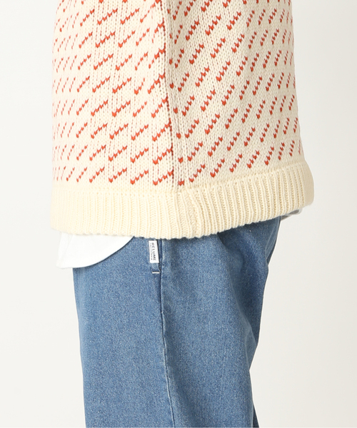 JOURNAL STANDARD relume（ジャーナルスタンダード　レリューム）の「《追加》オーバーサイズ バーズアイ ウォッシャブルニット（ニット/セーター・メンズ・ネイビー/グレー/グリーン/ナチュラル・MEDIUM/LARGE）」の14枚目の写真