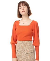 SLY（スライ）の「SQUARE N/C PUFF SLEEVE TOPS/スクエアネックパフスリーブトップス（ニット/セーター）」