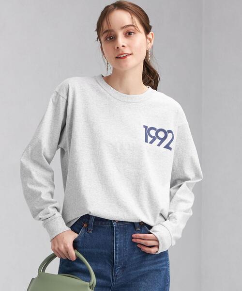 Russell Athletic（ラッセルアスレティック）の「【別注】＜RUSSELL ATHLETIC＞ プリント ロングスリーブ Tシャツ（Tシャツ/カットソー・レディース・ブラック/グレー/オフホワイト・FREE）」の3枚目の写真