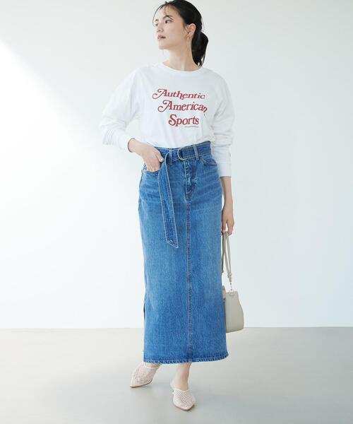 Russell Athletic（ラッセルアスレティック）の「【別注】＜RUSSELL ATHLETIC＞ プリント ロングスリーブ Tシャツ（Tシャツ/カットソー・レディース・ブラック/グレー/オフホワイト・FREE）」の4枚目の写真