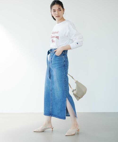 Russell Athletic（ラッセルアスレティック）の「【別注】＜RUSSELL ATHLETIC＞ プリント ロングスリーブ Tシャツ（Tシャツ/カットソー・レディース・ブラック/グレー/オフホワイト・FREE）」の5枚目の写真