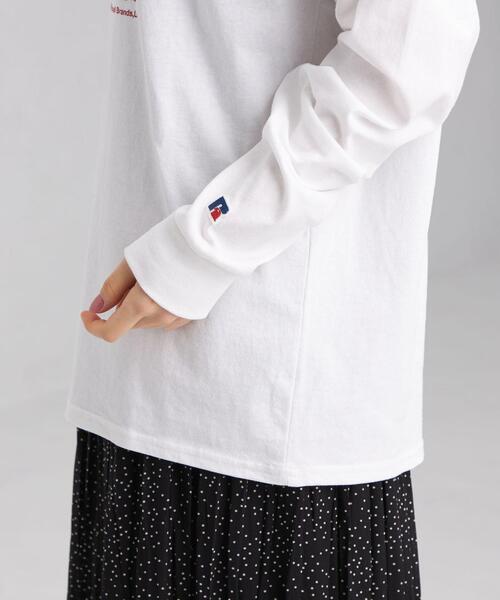 Russell Athletic（ラッセルアスレティック）の「【別注】＜RUSSELL ATHLETIC＞ プリント ロングスリーブ Tシャツ（Tシャツ/カットソー・レディース・ブラック/グレー/オフホワイト・FREE）」の11枚目の写真