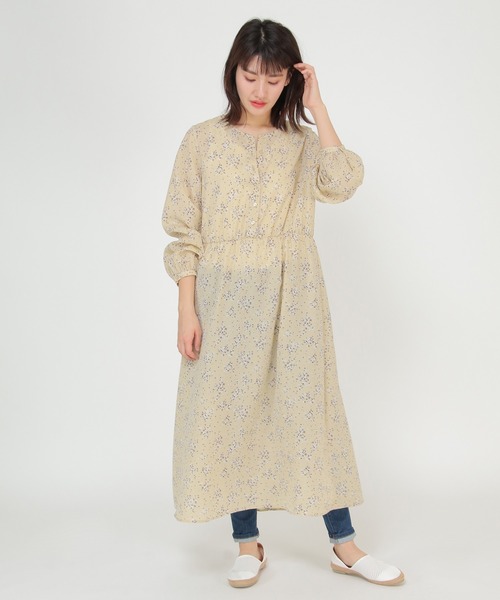 ikka(イッカ)の「小花柄プリントワンピース(ワンピース・レディース・ミント/レモンイエロー・M/L)」の4枚目の写真
