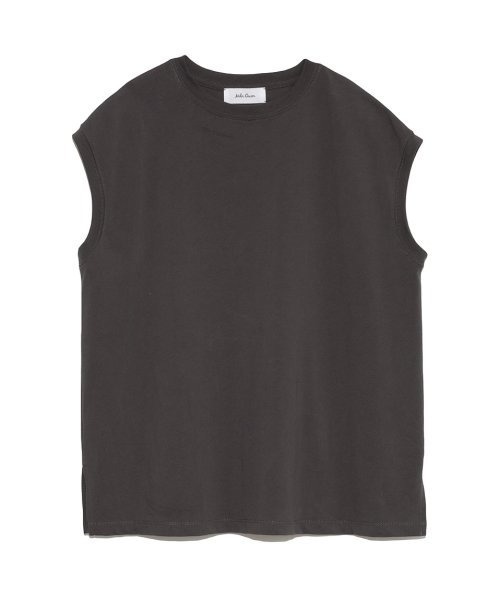 Mila Owen（ミラオーウェン）の「ハイラインフレンチスリーブカットトップス（Tシャツ/カットソー・レディース・ホワイト/チャコールグレー/ブラック/ピンク/グリーン・1/0）」の9枚目の写真