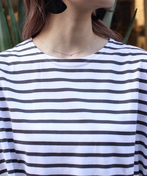 ORCIVAL(オーシバル)の「ORCIVAL/オーシバル 40/2 ワイドボートネックショートスリーブ ボーダー WIDE BOATNECK SHORTSLEEVE BORDER RC-9255(Tシャツ/カットソー・レディース・ホワイト/グレー/レッド/ロイヤルブルー/ライム/グリーン/ネイビー/ラベンダー・1)」の11枚目の写真