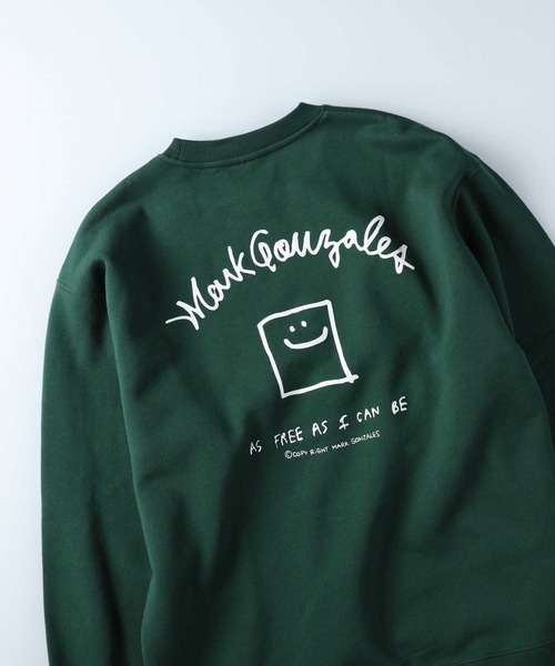 Mark Gonzales（マーク・ゴンザレス）の「【MARK GONZALES】ワンポイントスウェットクルー（スウェット・メンズ・グレー/グリーン/ブラック・M/XL/S/L）」の3枚目の写真